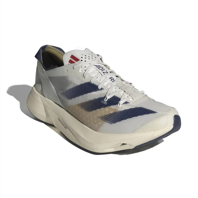 MensAdidasAdizeroAdiosPro3 White DarkBlue Gold 3